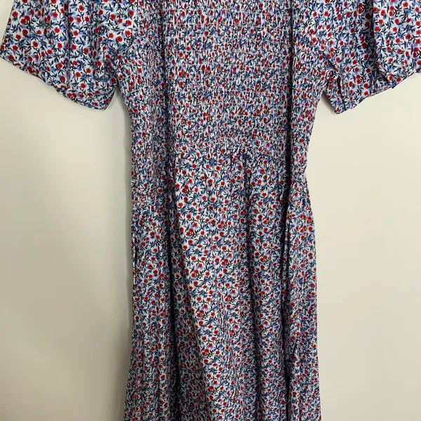 J. Crew Meadow Floral Smocked Midi Dress Cottagecore Prairie Modest Womens XL - Image 6