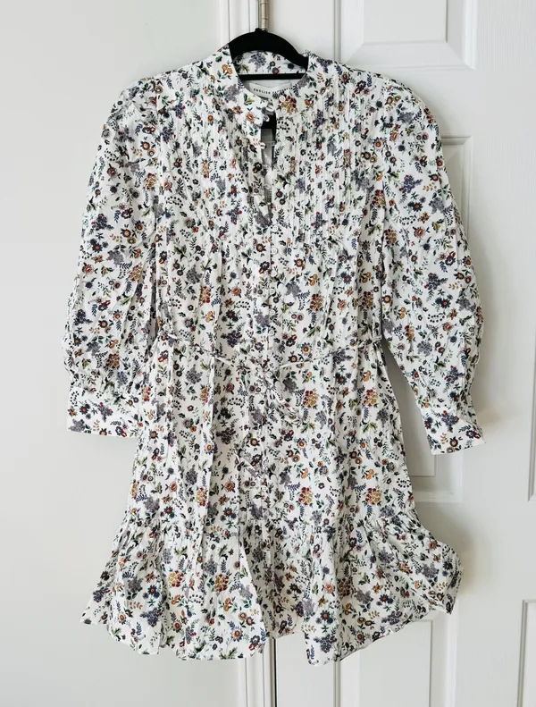 English Factory Floral Pintuck Smocked Mini Dress, Size M - Image 6
