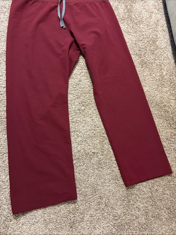 Figs Women's Burgundy Livingston Straight Leg Scrub Pants XXL - Image 4