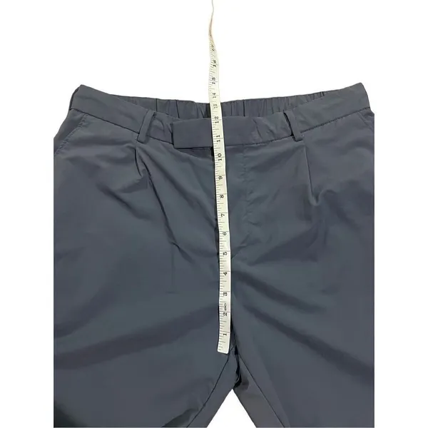 Zara womens blue business casual relaxed‎ fit pull on trousers sz 32 - Image 5