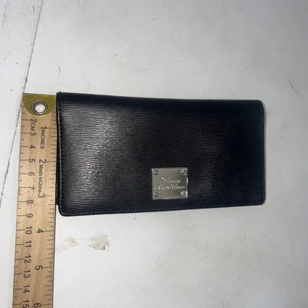 Lauren Ralph Lauren Sloan Sleek Street Slim‎ Bifold Designer Wallet Black Snap - Image 6