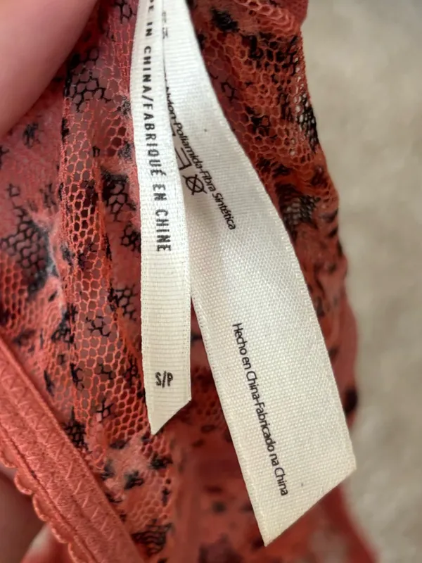 Free People Intimately Red Bralette Mesh Lace Dainty Stars Festival Concert - Image 8