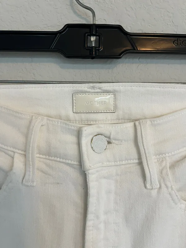 Mother The Hustler Ankle Fray White Jeans Size 26 - Image 8