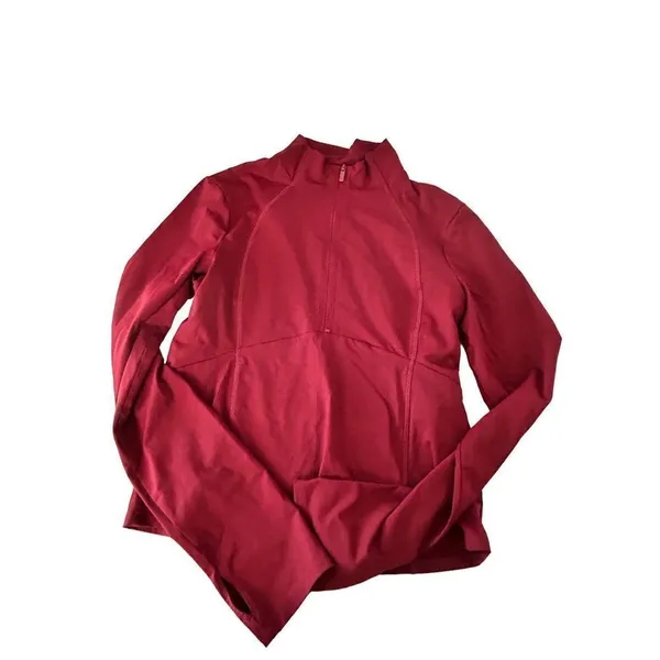Pink by Victoria’s Secret burgundy 1/2 zip jacket back collar logo size s/m - Image 2