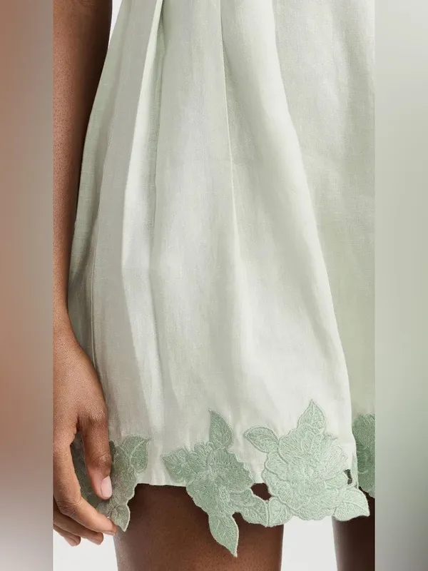 Fanm Mon Greer Strapless Mini Dress size Medium M green lace mint nwot - Image 6