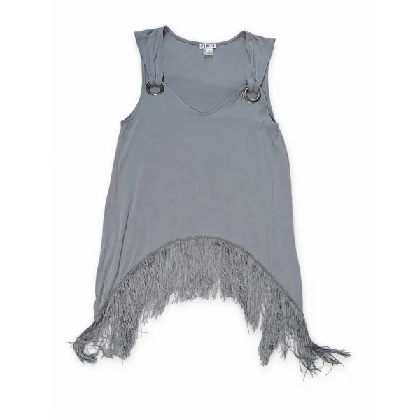 Venus Women’s Blue Sleeveless Top With Fringe Hem Size m - Image 2
