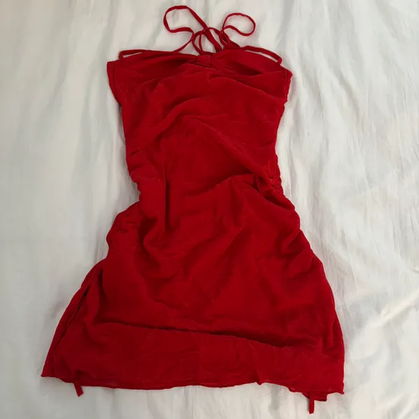 Red Glittery Mini Dress - Image 3