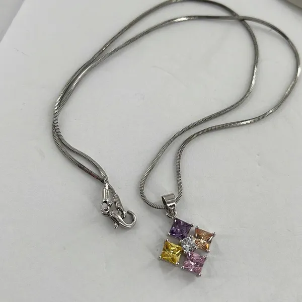Boutique Sterling silver CZ pendant necklace. - Image 4