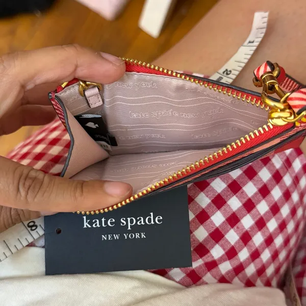 Kate Spade New York Morgan Museum Plaid Card Case Wristlet New With‎ Tags - Image 7