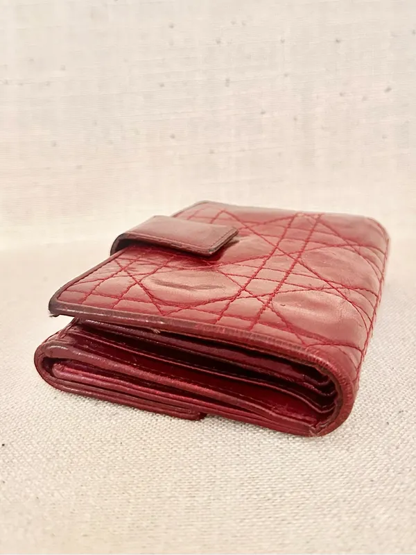 Christian Dior Lady Dior Leather Compact Wallet - Image 3