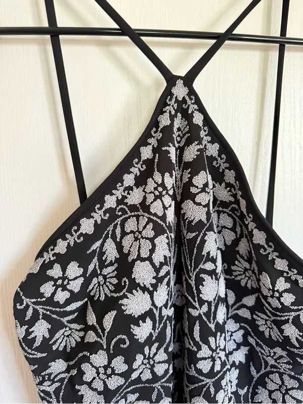 Tadashi Vintage Beaded Floral Halter Evening Gown - Image 8