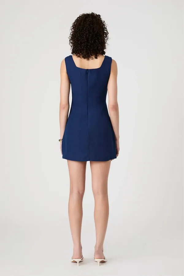 French Connection Navy Birdie Square Neck Minidress - Image 2