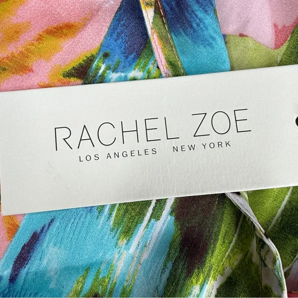 Rachel Zoe NWT Floral Patchwork Crop Blouse Small Long Sleeve Multicolor - Image 4