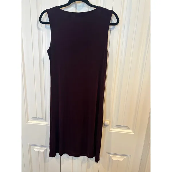 Coldwater Creek Plum Slinky Tank Dress And‎ Matching Paisley Cardigan Size MP - Image 4