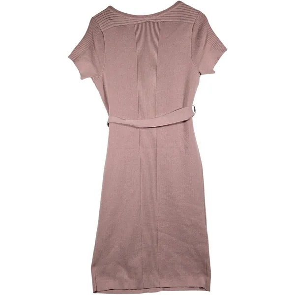 Torrid Knit Belted Midi Dress Dusty Rose‎ Short Sleeve Pockets Size 0 - Image 2