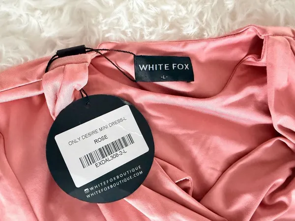 White Fox Only Desire Mini Dress Rose Size L - Image 4
