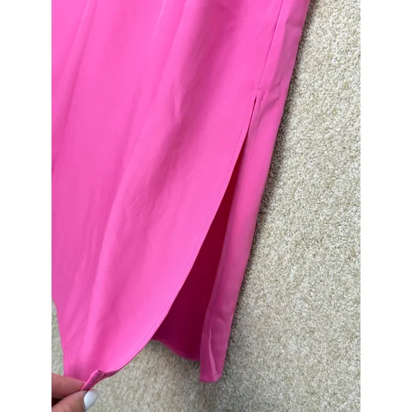 Imperfect pink slip dress vneck midi dress sleeveless slits medium wedding guest - Image 6