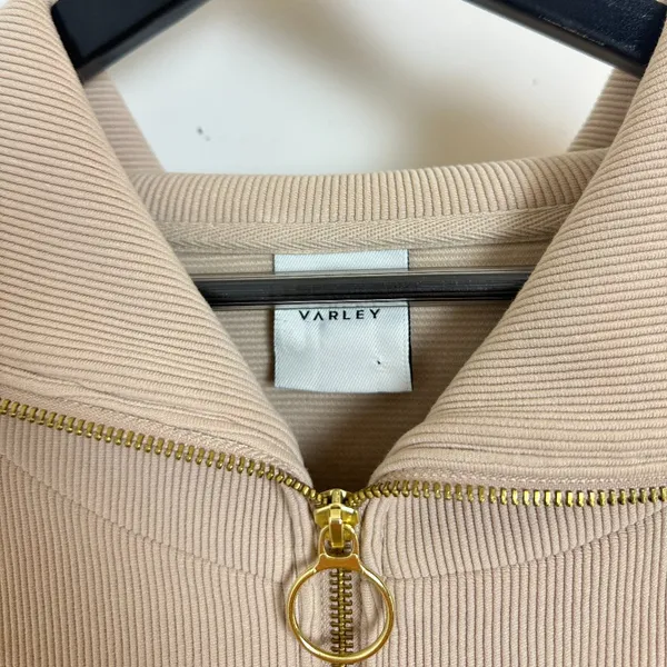 VARLEY Vine Ottoman Half Zip Pullover in Beige Size Small - Image 6