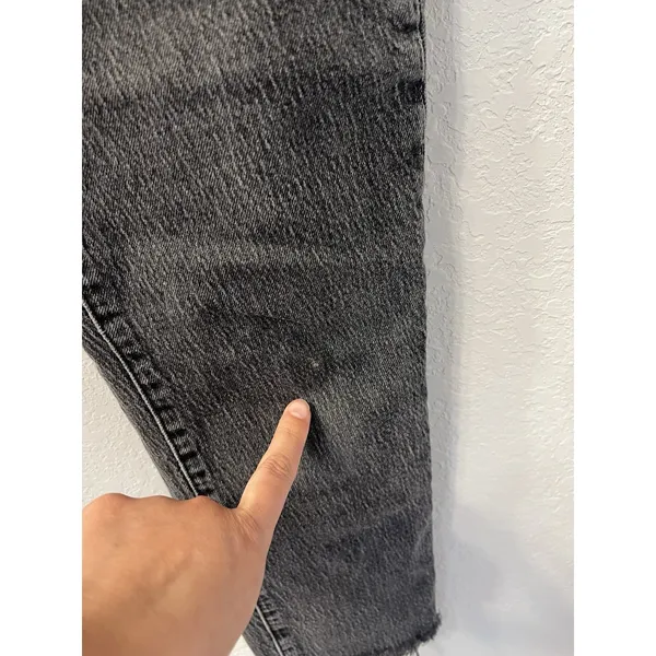 Madewell The Perfect‎ Vintage Straight Jean Washed Black Raw Hem 26 Lunar Wash - Image 6