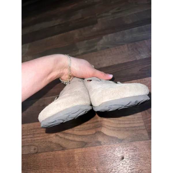 White Mountain Women's Suede Slip-On Clog Mules in Light Taupe - Image 6