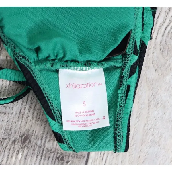 Xhilaration Zebra Green Removable‎ Pad Bikini Swimwear Top SMALL Animal Print - Image 5