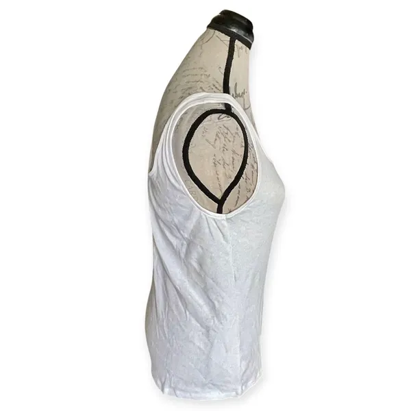 A New Day Womens White Tank Top Large Ribbed Sleeveless Minimalist Fall Winter - Image 3
