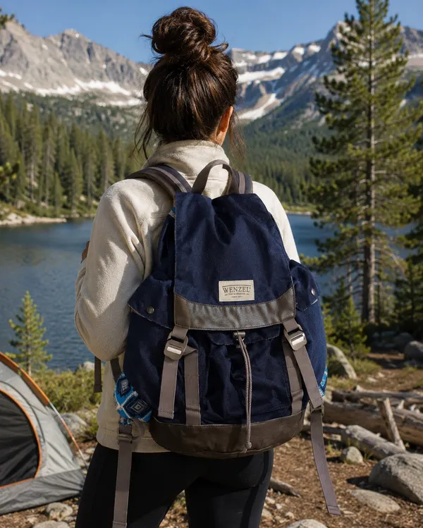 Wenzel Navy Blue Hiking Camping Backpack Outdoor Travel Daypack - Image 2