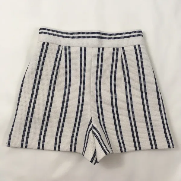 Zara High Waist Stripe Shorts XS - Image 4