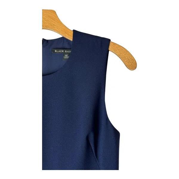 Black Halo Dress Women‎ 0 Navy Blue Sleeveless Marlee Flounce Hem A Line Mini - Image 6