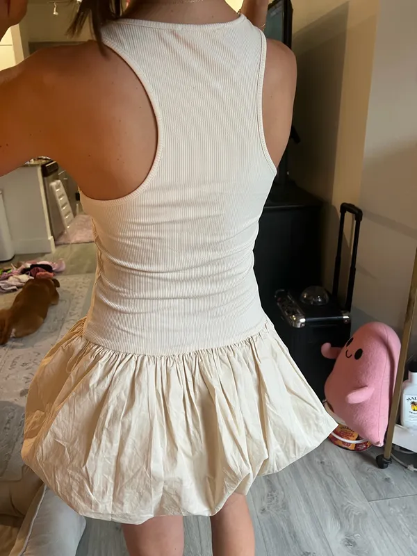Fancy D Boutique Cream Bubble Mini Dress - Image 2