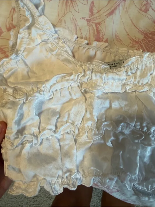 White Ruffle Zara Tank Top - Image 4