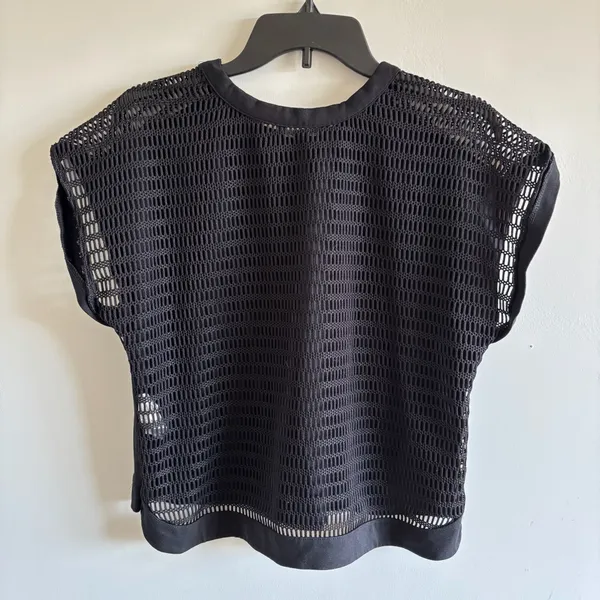 Banana Republic Black Mesh Back Short Sleeve Top Size S - Image 5