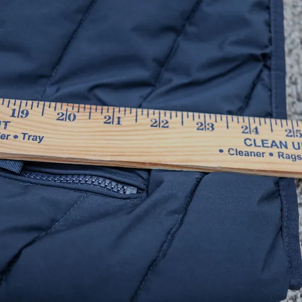 Lauren Ralph Lauren Puffer‎ Jacket Womens XS Navy Blue Chevron Quilted Hood Coat - Image 10