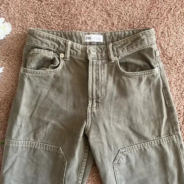 Zara Olive Green Carpenter Jeans - Image 3