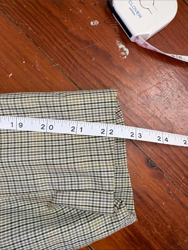 Vintage 1990s Ann Taylor Plaid Skirt Suit Set Yellow Blue Size 8 / 10 Cotton - Image 7