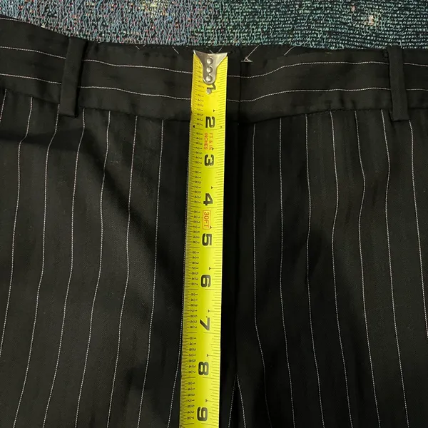 Ann Taylor Y2K Black Wide Leg Pinstripe Retro Pants Baggy SZ 4 High Rise Casual - Image 11