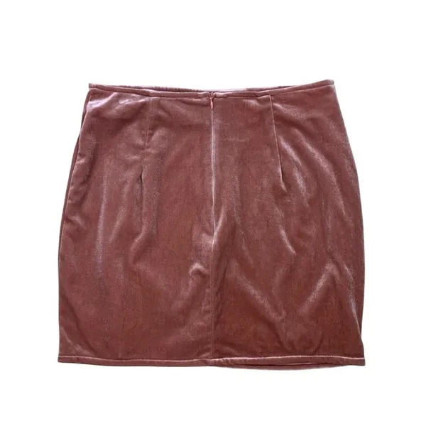 Mable Mauve Velvet Mini Skirt Side Slit Soft Glam Trendy Womens M - Image 5