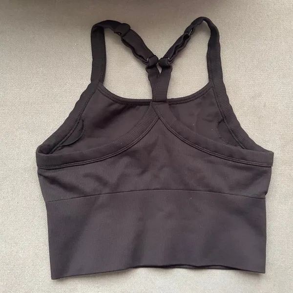 Alo Yoga Seamless Ribbed Favorite Bra Tank Black S - Image 4