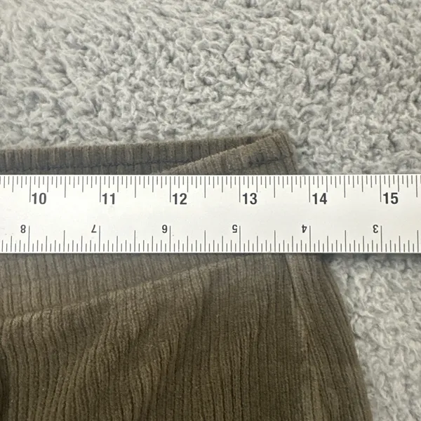 Arie High Rise Pull On Corduroy Flare Pants Olive Green Boho Women's Medium x 29 - Image 6