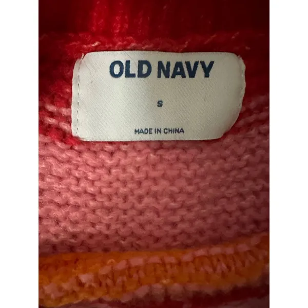 Old Navy Festive Craft Rainbow Striped Sweater - Cozy Knit Blend‎ Vibrant Colors - Image 7