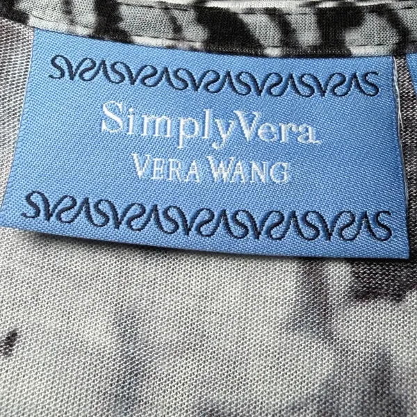 Simply Vera‎ Vera Wang Womens Size Large Tank Top Open Front Vest Black White - Image 4