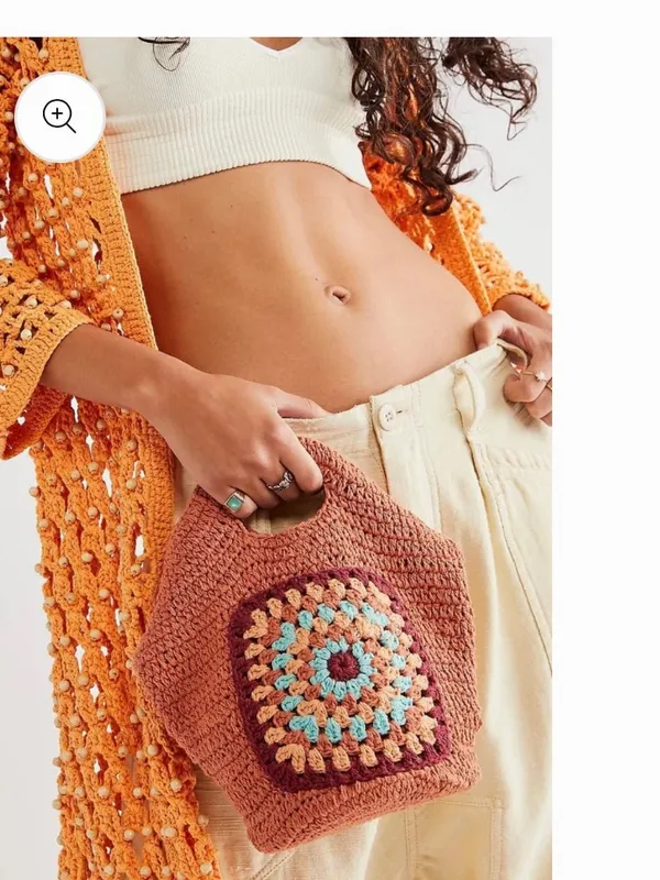New free people CALI CROCHET CLUTCH BAG $88 spring boho casual woven summer - Image 2