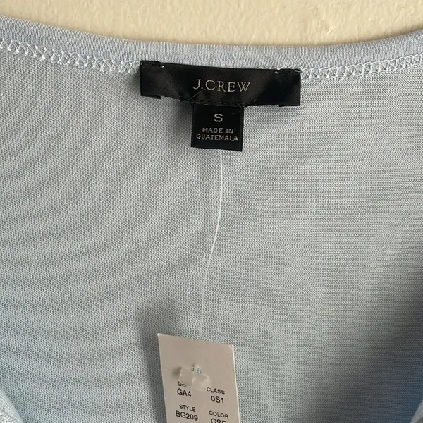 J.Crew Broken-in Jersey Tiered Mini Dress Light Blue - Image 6
