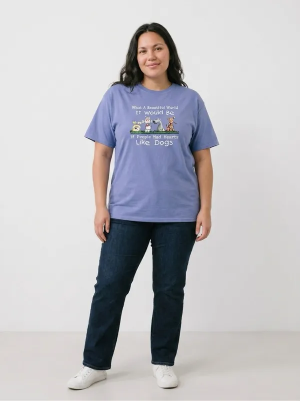 Gildan Women’s Lavender Short Sleeve 100% Heavy Duty Cotton T Shirt Size Medium - Image 9