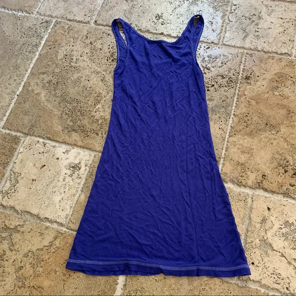 Stem Organic Cotton Purple Royal Blue Mini Dress S - Image 3