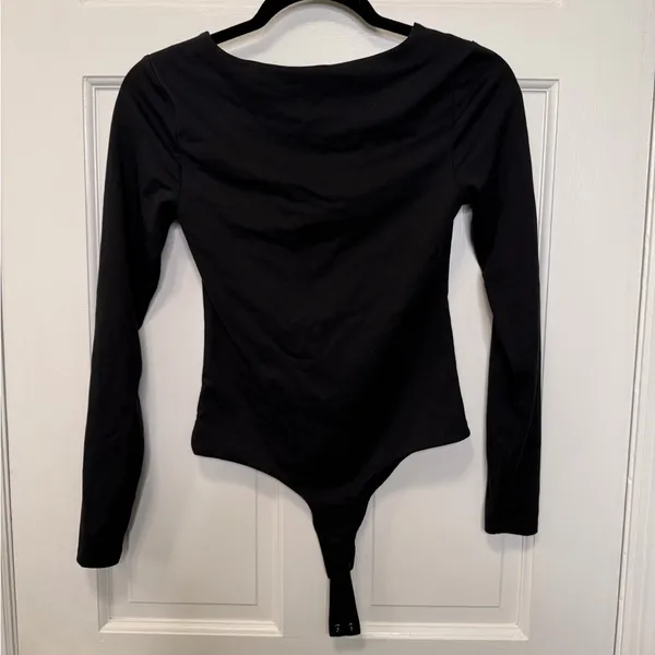 Nuuds Long Sleeve Square Neck‎ Bodysuit Black Size Small - Image 4