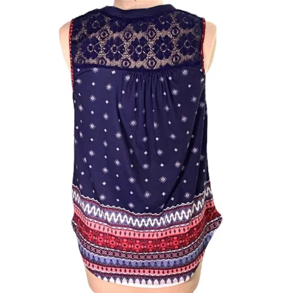 Absolutely Famous Ladies Boho Chic Blue Cami Tank Top Shirt Size M Medium ~Paisley Tank Top Blouse - Image 3