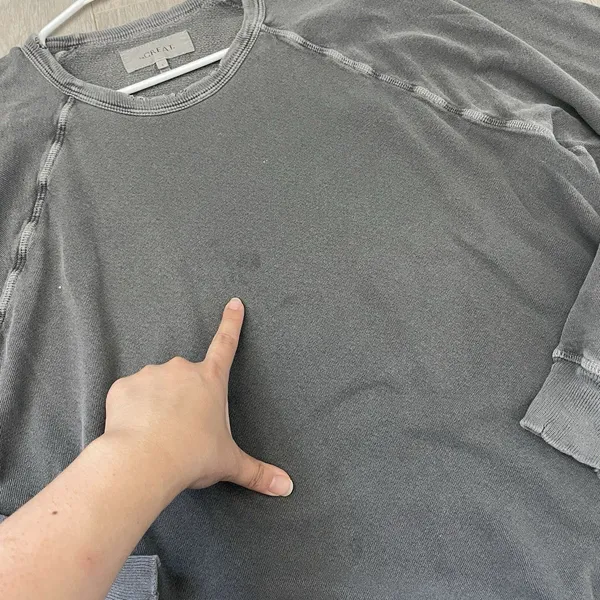 The Great. Sweatshirt crewneck distressed raglan unisex Gray (medium) loungewear - Image 7