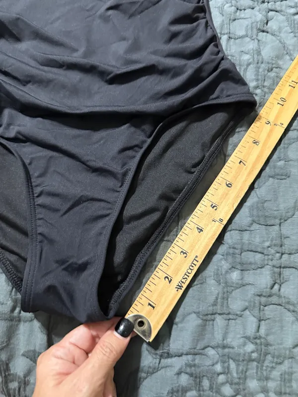 HOLIPICK size XS one piece black swimsuit padded adjustable & removable strap - Image 3