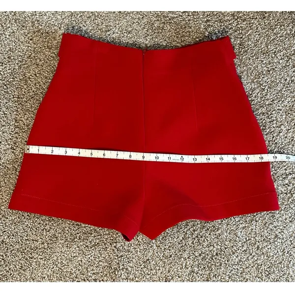 Zara Crisscross Button Mini Skort - Red - Image 7